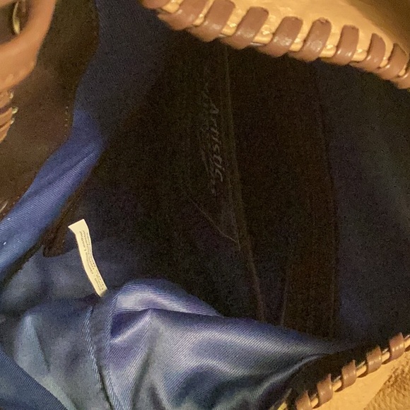 Artistic Expression by Sharif Two Tone Brown XLarge Leather Tassled Handbag - Picture 4 of 5